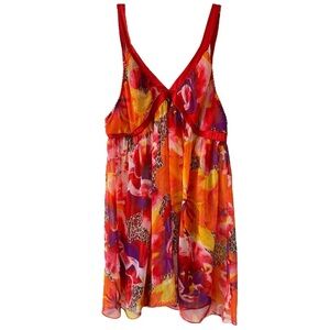 Victorias Secret Very Sexy Multi Tropical Print Babydoll Nightgown Large